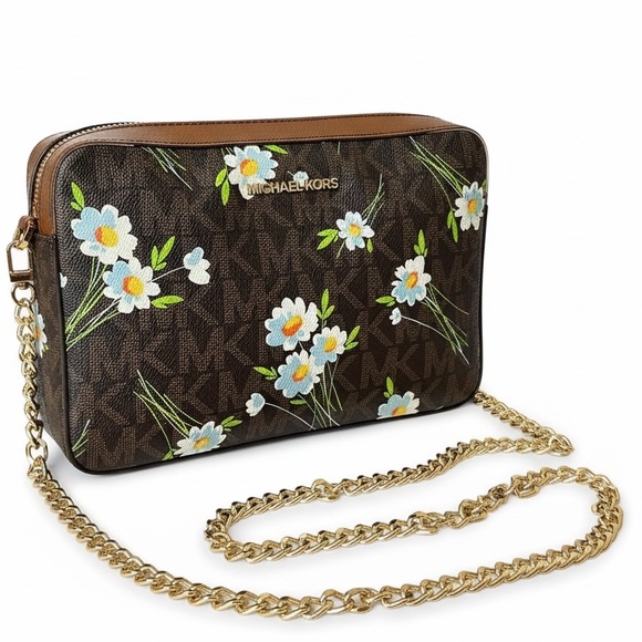 Michael Kors Handbags - Michael Kors Jet Set Signature Chain Crossbody Bag with Daisy Floral Print